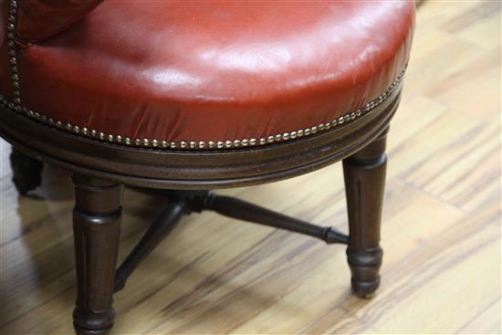 A George IV mahogany desk chair, H.3ft 4in.